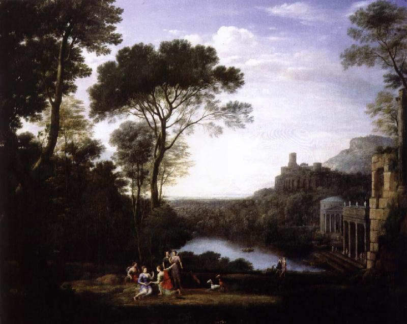 Claude Lorrain lenbskap med nymfen egeria oil painting picture